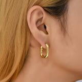 Cubic Zirconia Smooth Hoop Earrings