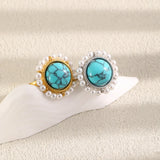 Pearl & Turquoise Round Ring