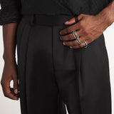 Silver Three-Layer Stackable Ring