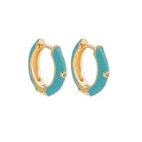 Boho Enamel Flower Hoop Earrings