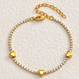 Gold Heart Tennis Bracelet