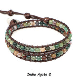 Azure Lapis Leather Wrap Bracelet