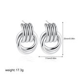 Two-Tone Knot Twist Stud Earrings