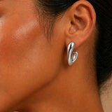 Glossy Heart Statement Earrings