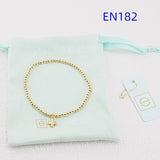 Gold Cross & Round Bead Bracelet