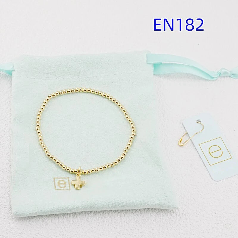 Cross & Round Bead Bracelet