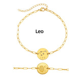 Zodiac Coin Charm Chain Bracelet
