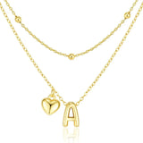 Heart Initial Layered Necklace