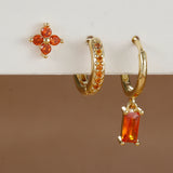 Gemma Floral Crystal Earring Set