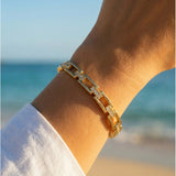 Gold Geometric Link Bangle