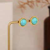 Turquoise Round Drop Earrings