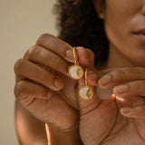 Natural Shell Sun & Moon Hoop Earrings