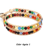 Azure Lapis Leather Wrap Bracelet