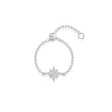 Octagonal Star Zircon Chain Ring