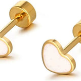 Sweetheart Titanium Stud Earrings