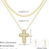 Bubble Cross Layered Necklace