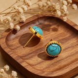 Turquoise Round Drop Earrings