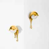 Molten Droplet Pearl Stud Earrings