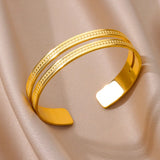 Gold Cuff Bangle Bracelet