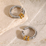 Two-Tone Geometric C-Shape Ear Clip