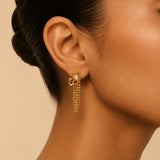 Tassel Chain Wide C-Shape Studs