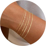 14K Gold-Plated Stackable Chain Bracelet