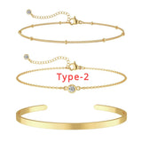 14K Gold-Plated Stackable Bracelet Set (3-Piece)