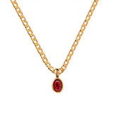 Multicolour Oval CZ Natural Stone Necklace