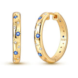 Sterling Silver Charm Hoop Earrings