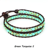 Azure Lapis Leather Wrap Bracelet