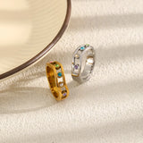 Double Layer Colorful Zircon Ring