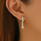 Cubic Zirconia Teardrop Huggie Earrings