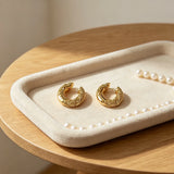 Shiny Zircon Inlay Circle Hoop Earrings