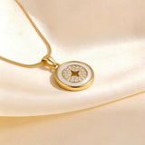 White Enamel CZ Star Necklace