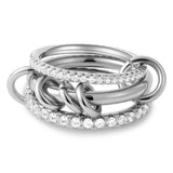 Silver Three-Layer Stackable Ring
