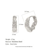 Hammered Texture Gold Hoop Earrings