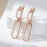 Rose Gold Geometric Drop Earrings