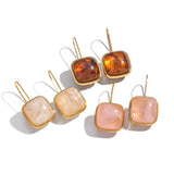 Square Resin Pendant Dangle Earrings