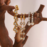 Round Zircon Long Chain Dangle Earrings