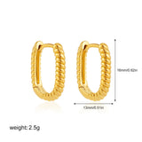 Twist U-Shape Gold Huggie Hoops