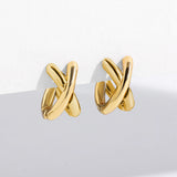 Cross Circle Huggie Earrings