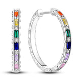 Sterling Silver Charm Hoop Earrings