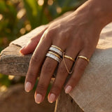 CZ Zircon Double Layer Connecting Ring