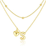 Heart Initial Layered Necklace