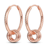 Sterling Silver Charm Hoop Earrings
