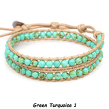 Azure Lapis Leather Wrap Bracelet