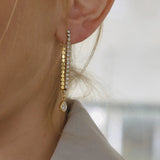 CZ Rhinestone Long Tassel Drop Earrings