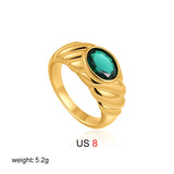 Oval Zircon Stackable Ring