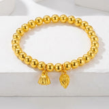 Gold Beaded Ball Stretch Bracelet