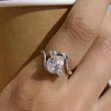 Geometric CZ Zircon Adjustable Chunky Ring